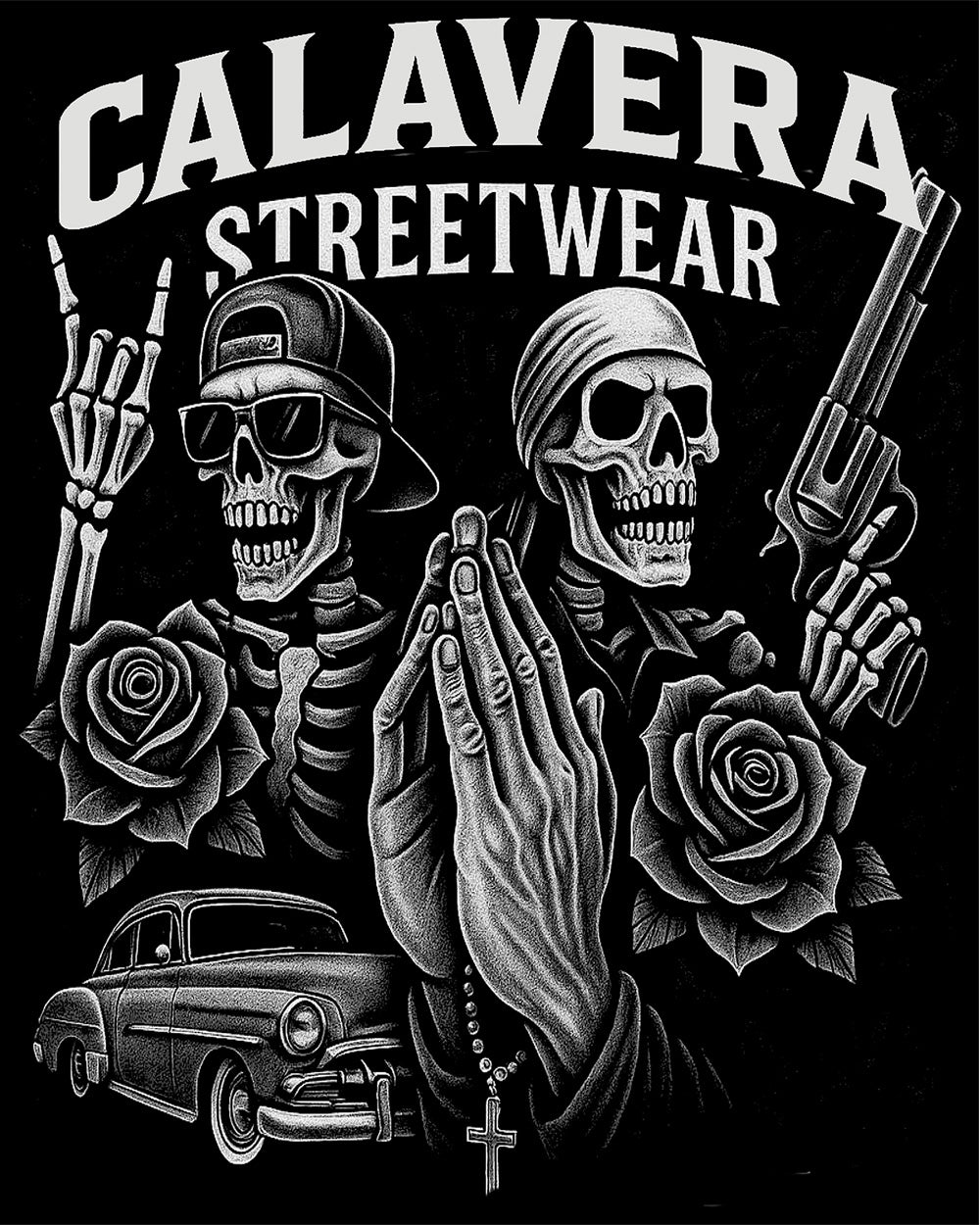 T-SHIRT Street Prayer Calavera