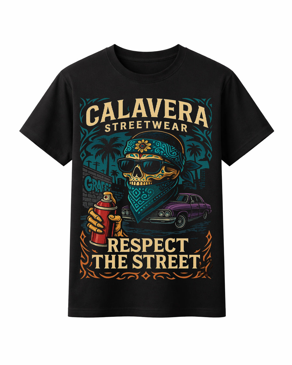 T-SHIRT Respect The Street – Calavera